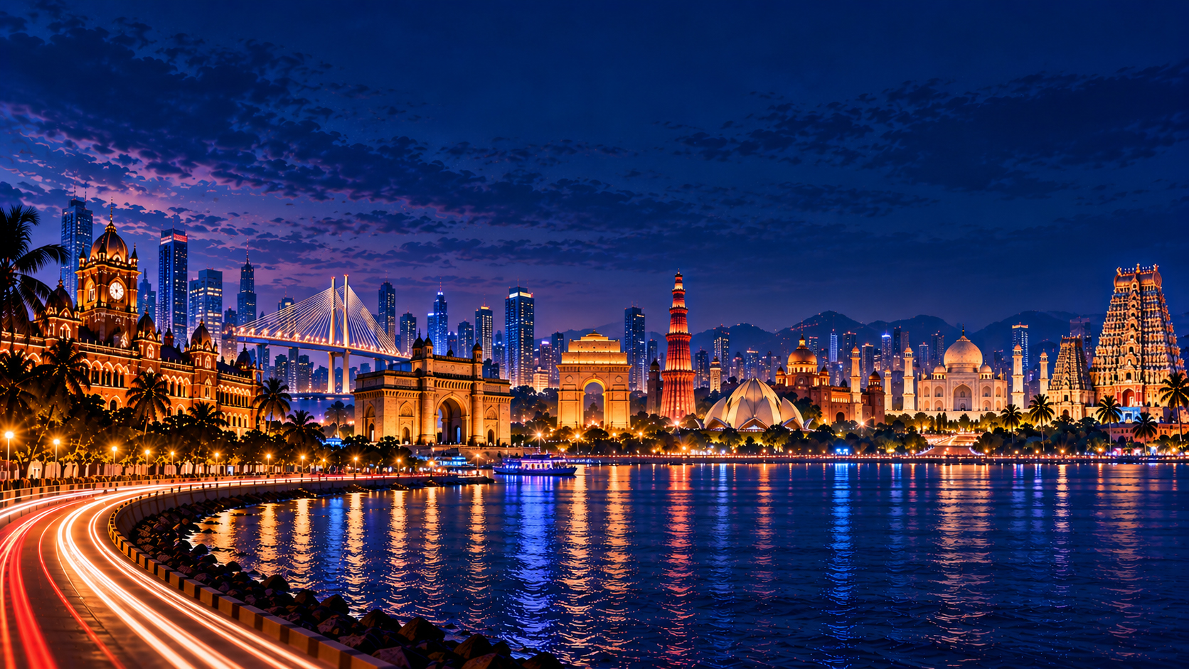 Futuristic Chennai Skyline Network